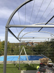 Pavillon rechteckig mit Drahtseilen 2