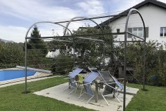 Pavillon rechteckig mit Drahtseilen