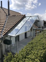 Vordach Eingang Glas